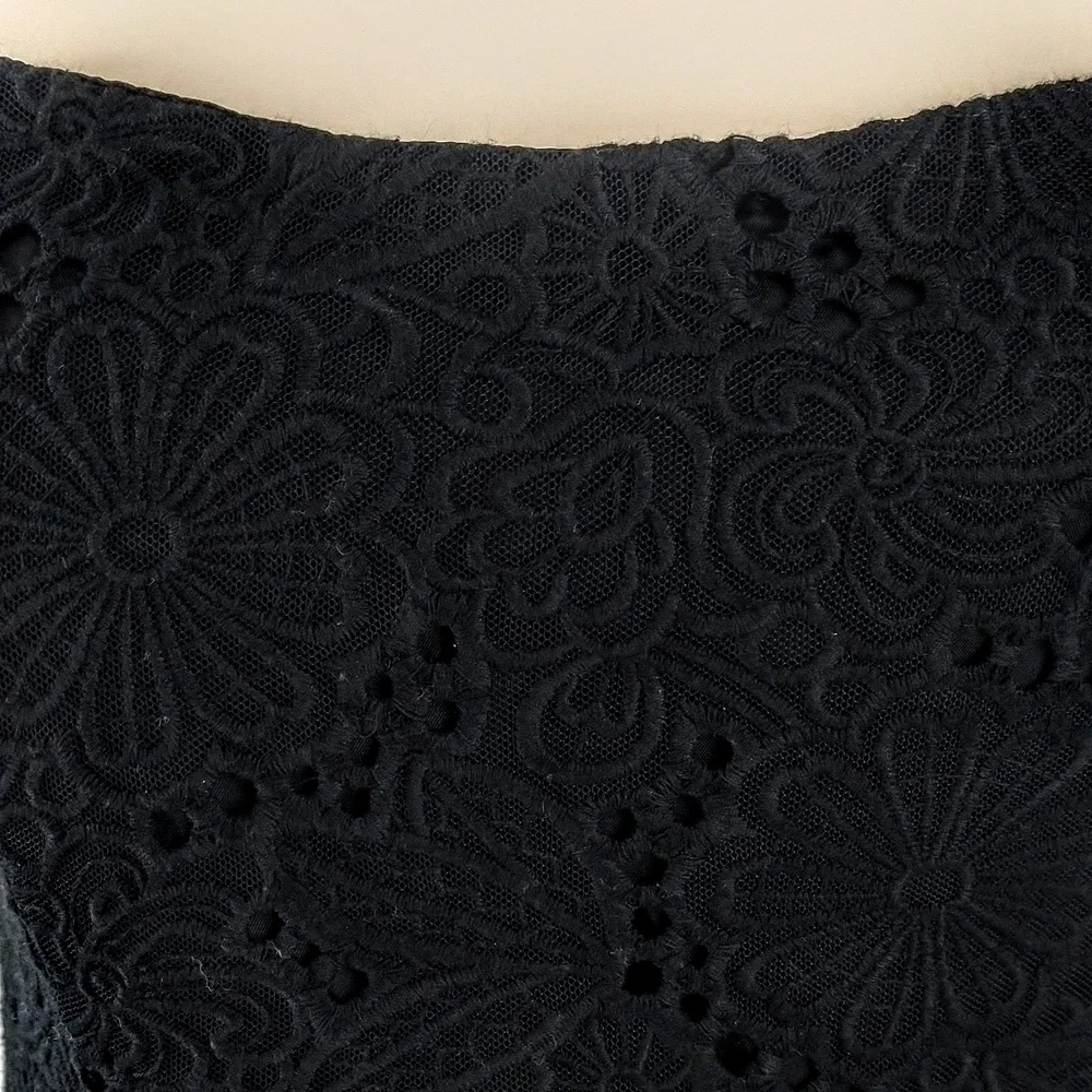 Lilly Pulitzer Textured Eyelet  Black Strapless Dress - Picture 5 of 9